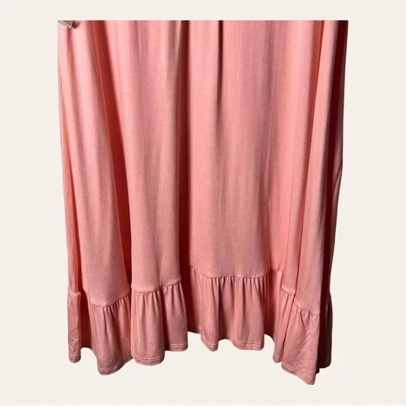 0407W. BE STAGE KNEE LENGTH DRESS PEACH IN COLOR WITH LACE SIZE LARGE - Picture 7 of 9